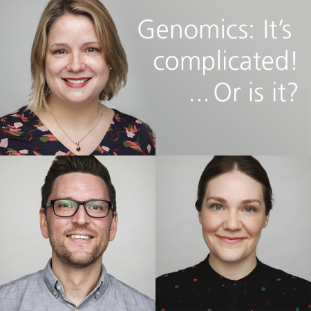 Pictures of Dr Michelle Bishop, Dr Ed Miller and Amelia McPherson from the GEP team