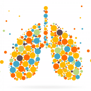 Illustration of lungs with DNA helices