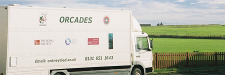 an Orcades testing lorry photographed in the countryside.