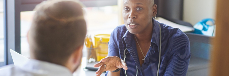 Doctor with patient