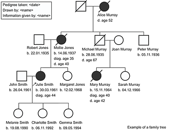 Pedigree Chart For Family History Of Genetic Disorder