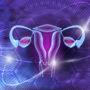 Stylised representation of ovaries with hexagonal pattern background