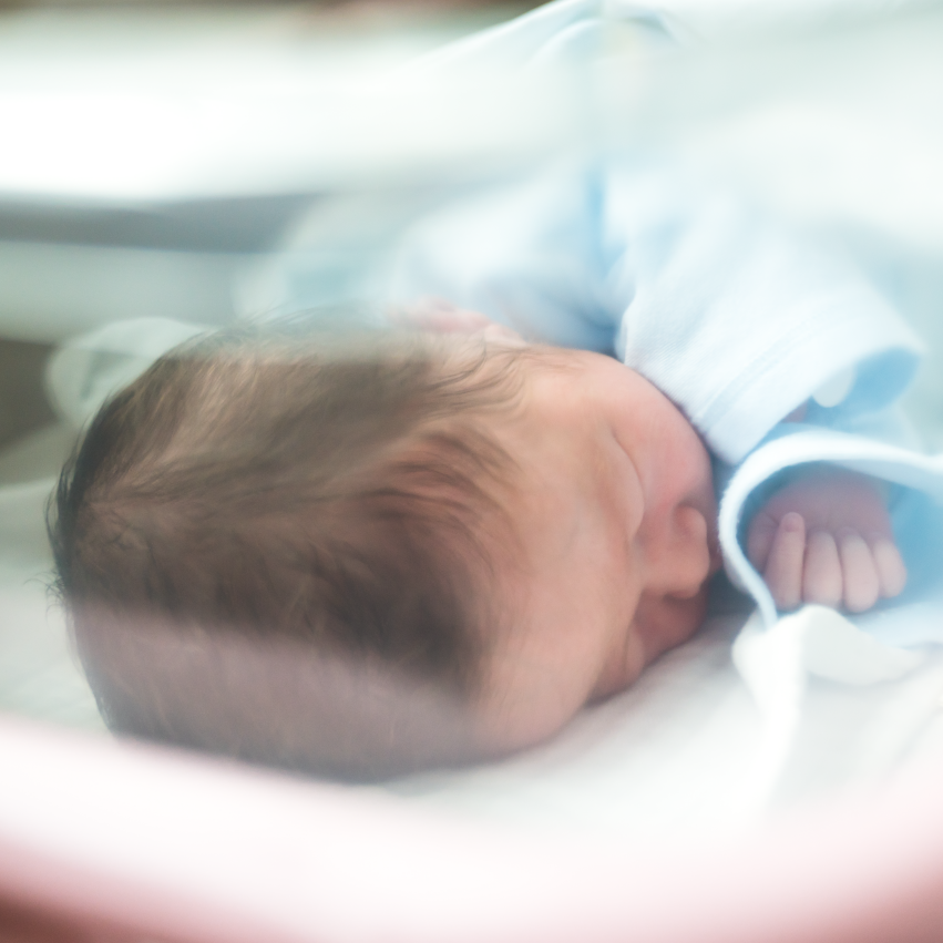 A baby in an incubator