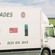 an Orcades testing lorry photographed in the countryside.
